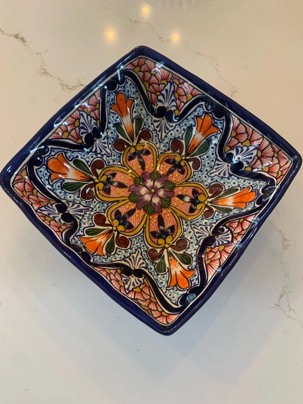 Vintage Talavera Rectangular Serving Bowl Pottery Dish Hand Crafted Mexico 12” - Picture 3 of 10